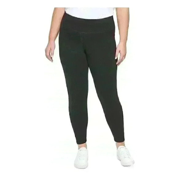 Calvin Klein Women's Plus Size 1X Logo High Waist 7/8 Leggings NWT $69.50 - Picture 1 of 4